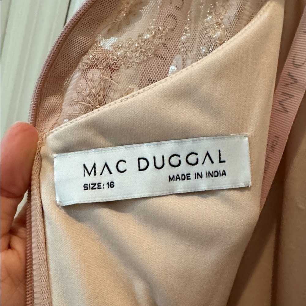 Mac Duggal 9199 Ruffled Floral Embellished Flutter Sleeve A-Line Gown Sz 16 NWT - Picture 10 of 12